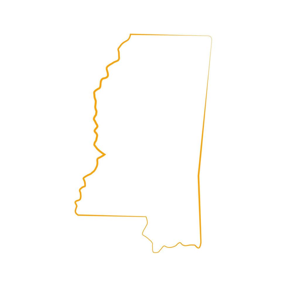 mapa do Mississippi em fundo branco vetor