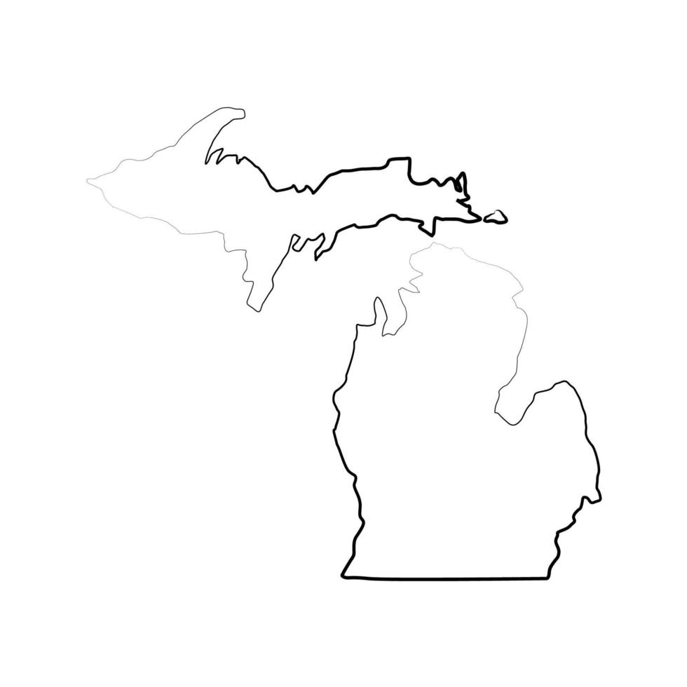 mapa de michigan em fundo branco vetor