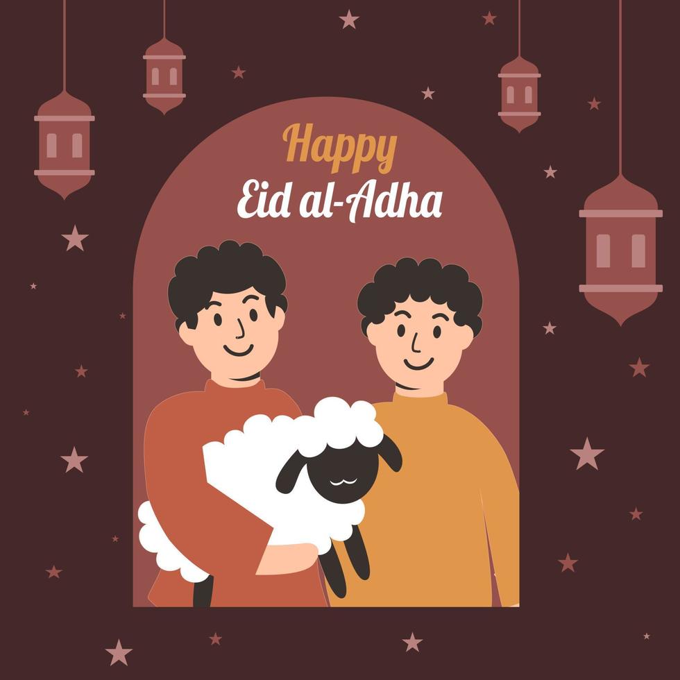 cartaz de celebração feliz eid al-adha vetor