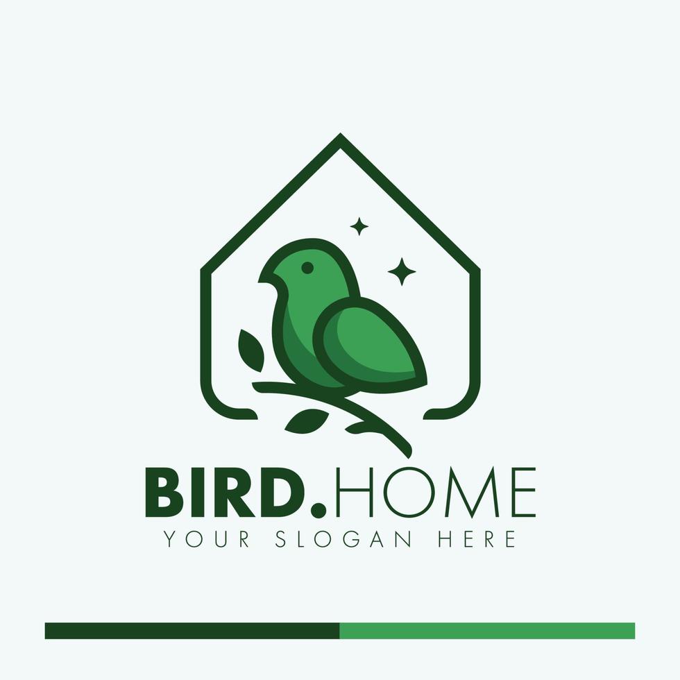 design de logotipo de casa de pássaro simples minimalista vetor