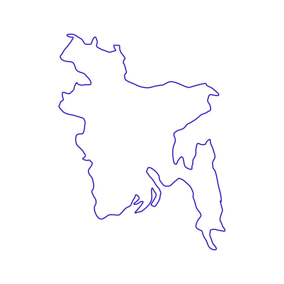 mapa de bangladesh em fundo branco vetor