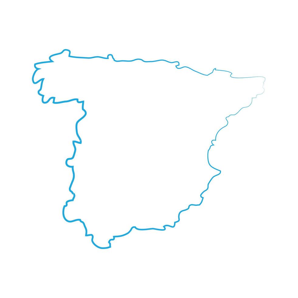 mapa da espanha em fundo branco vetor