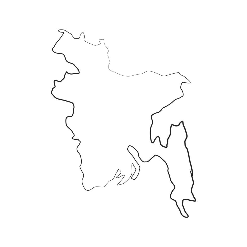 mapa de bangladesh em fundo branco vetor