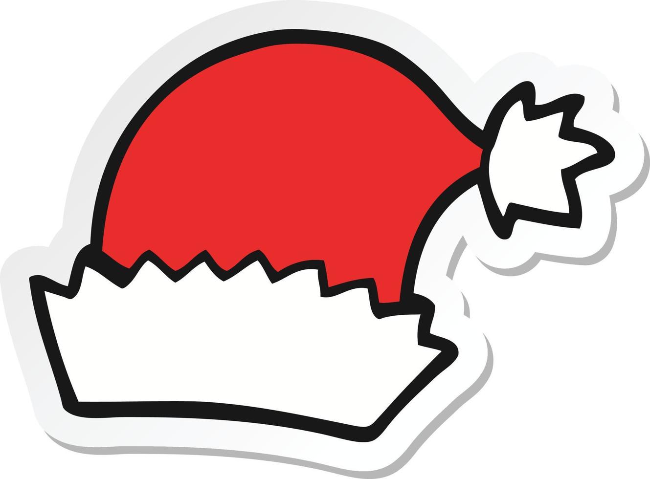 adesivo de um chapéu de natal de desenho animado vetor