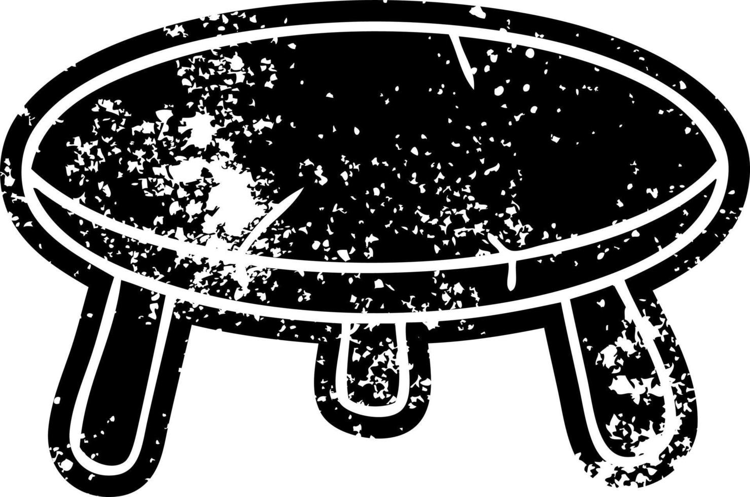 desenho de ícone grunge de um banquinho de madeira vetor