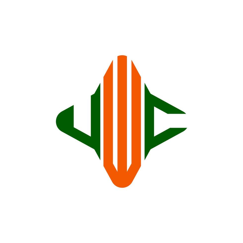 design criativo de logotipo de letra uwc com gráfico vetorial vetor