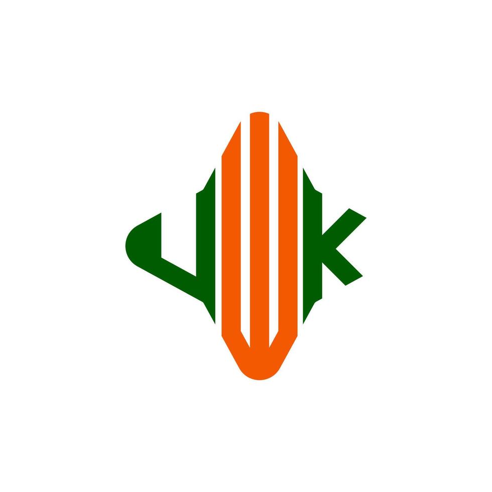 design criativo de logotipo de letra uwk com gráfico vetorial vetor