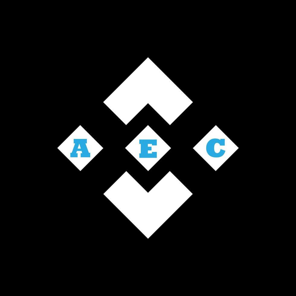 design criativo abstrato do logotipo da carta aec. aec design exclusivo vetor