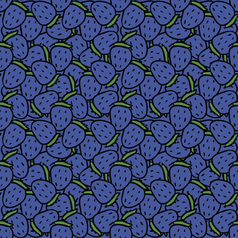 padrão de morango sem costura. doodle vector com ícones de morango. padrão de morango vintage