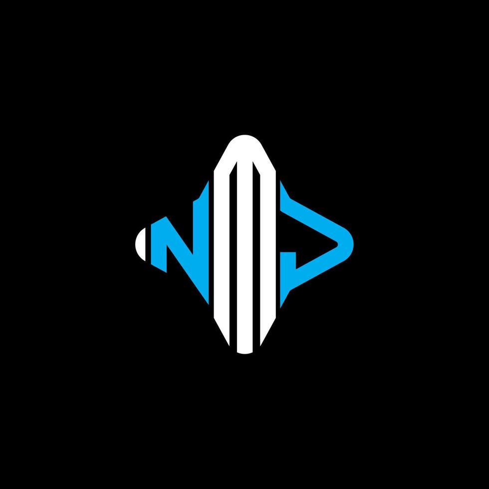 design criativo do logotipo da letra nmj com gráfico vetorial vetor