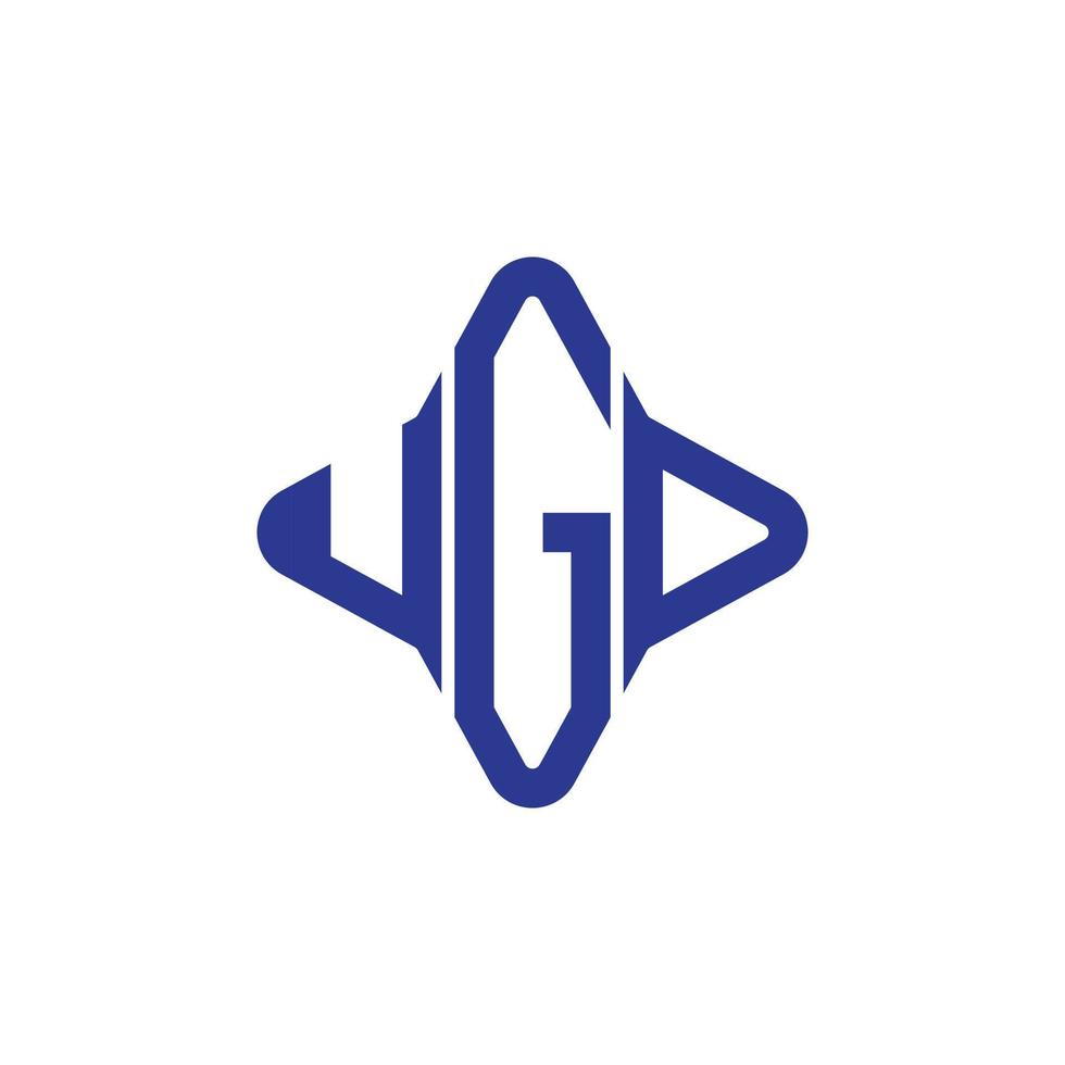 design criativo do logotipo da carta ugd com gráfico vetorial vetor