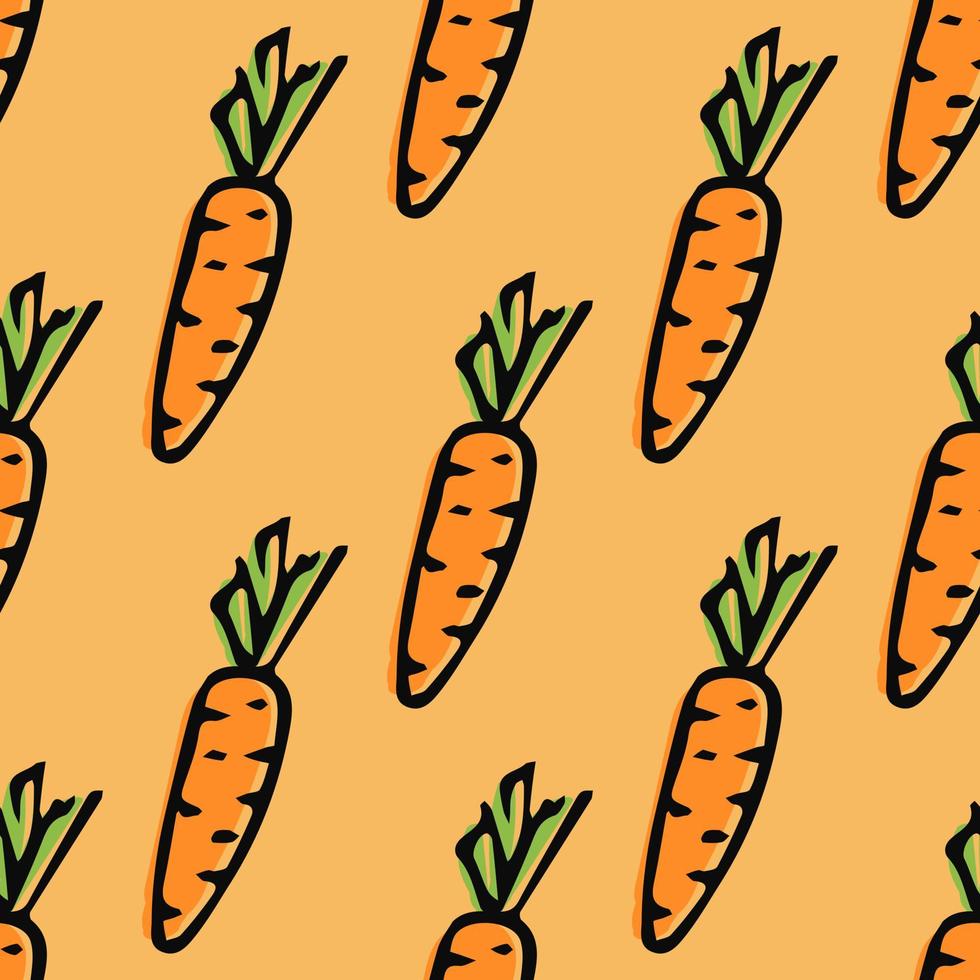 padrão de cenoura sem costura. ilustração vetorial doodle com cenoura. padrão com cenoura vetor