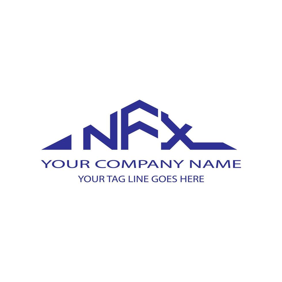 design criativo do logotipo da carta nfx com gráfico vetorial vetor