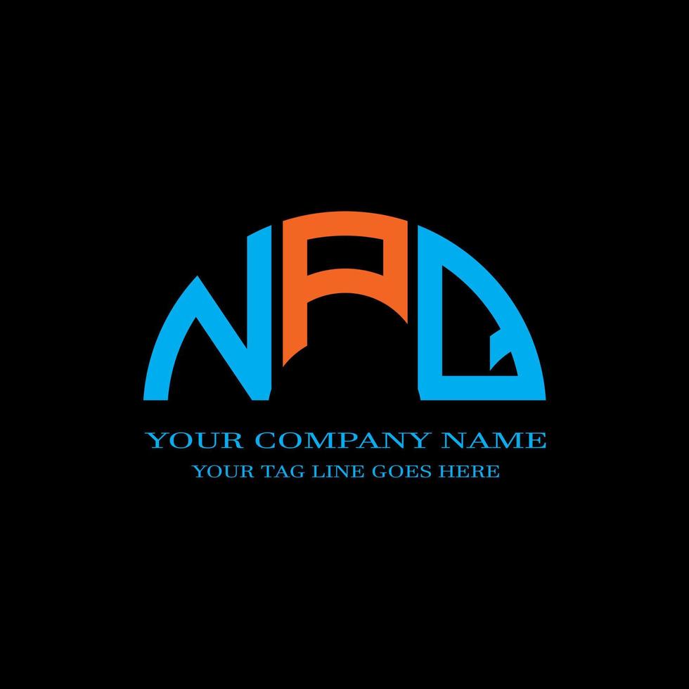 design criativo de logotipo de letra npq com gráfico vetorial vetor
