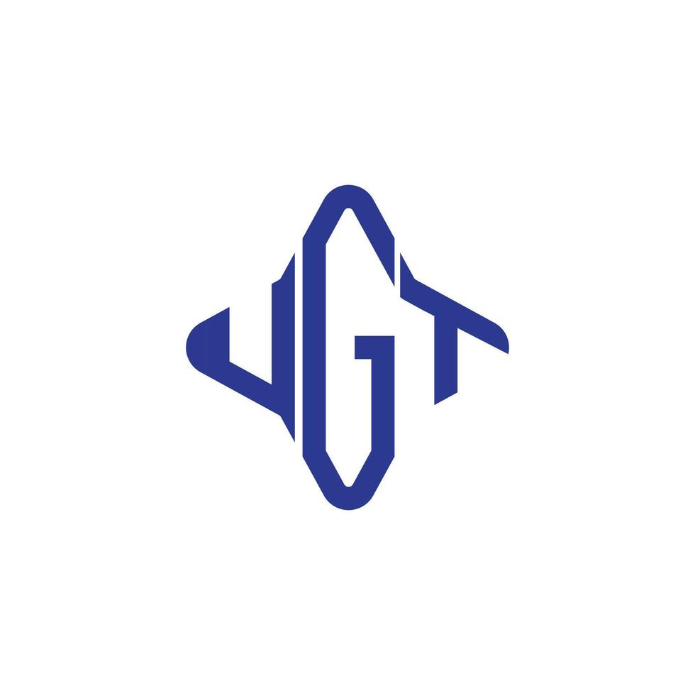 design criativo do logotipo da carta ugt com gráfico vetorial vetor