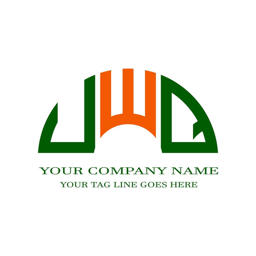 design criativo de logotipo de letra uwq com gráfico vetorial vetor