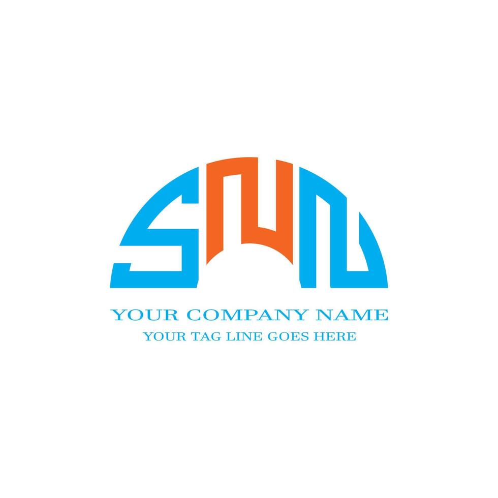 design criativo do logotipo da carta snn com gráfico vetorial vetor