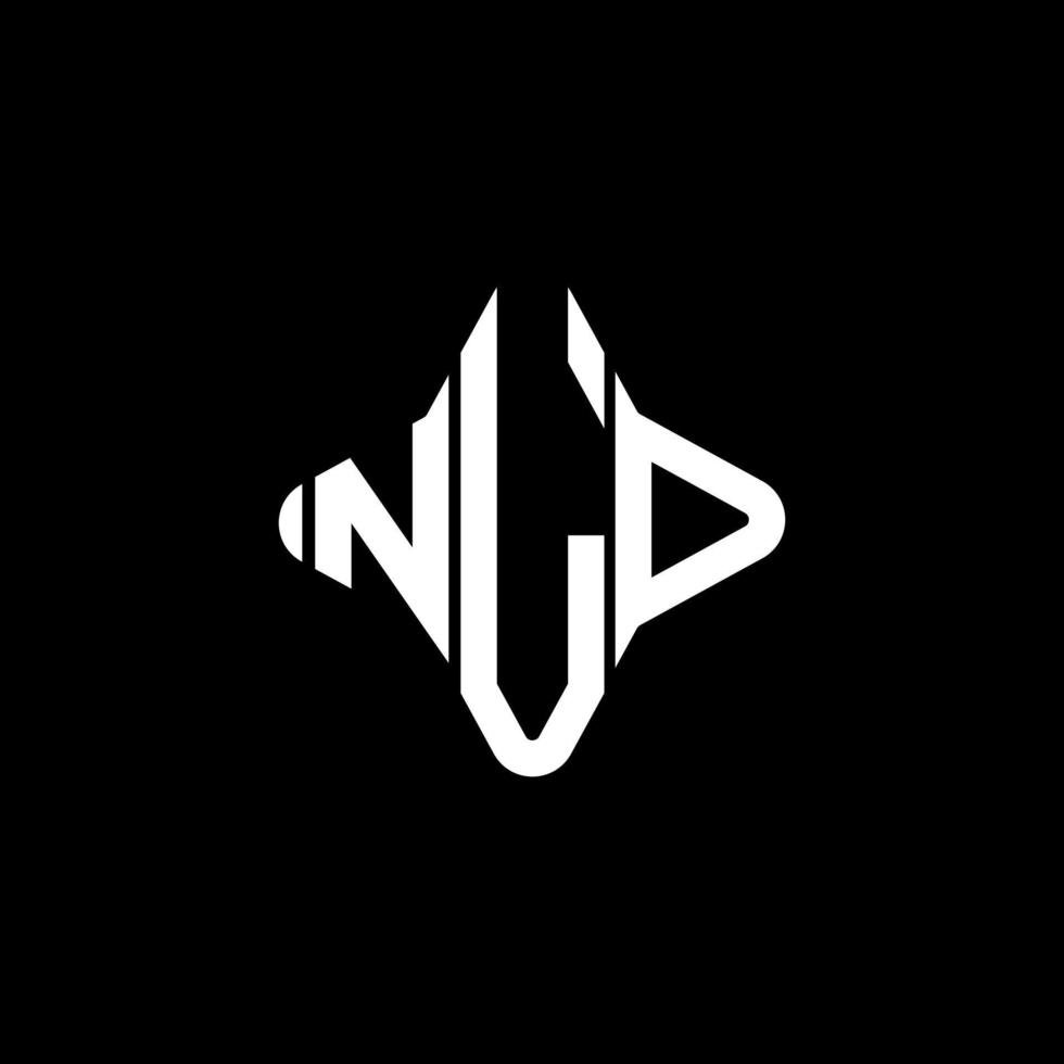 design criativo de logotipo de letra nld com gráfico vetorial vetor
