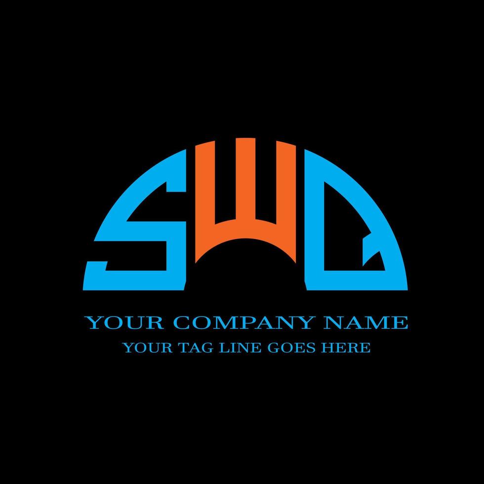 design criativo do logotipo da letra swq com gráfico vetorial vetor