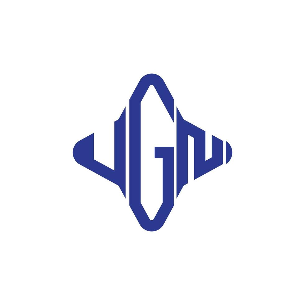 design criativo do logotipo da carta ugn com gráfico vetorial vetor