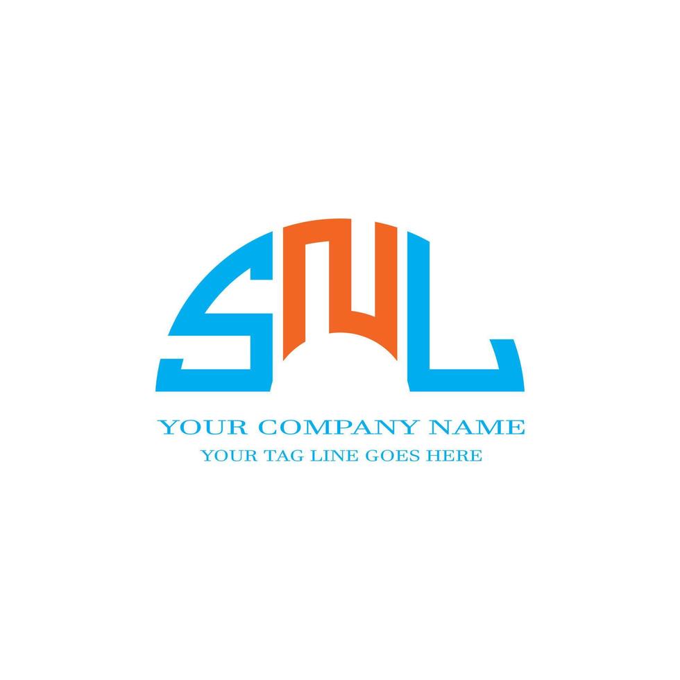 design criativo de logotipo de letra snl com gráfico vetorial vetor