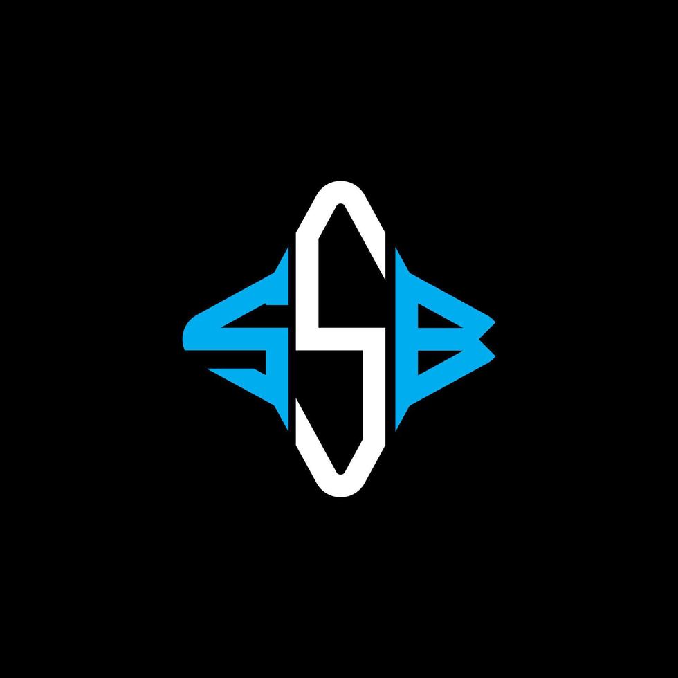 design criativo de logotipo de carta ssb com gráfico vetorial vetor