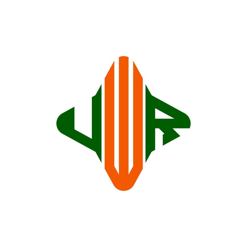design criativo do logotipo da carta uwr com gráfico vetorial vetor
