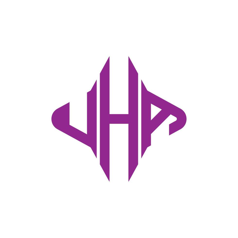 design criativo do logotipo da letra uha com gráfico vetorial vetor