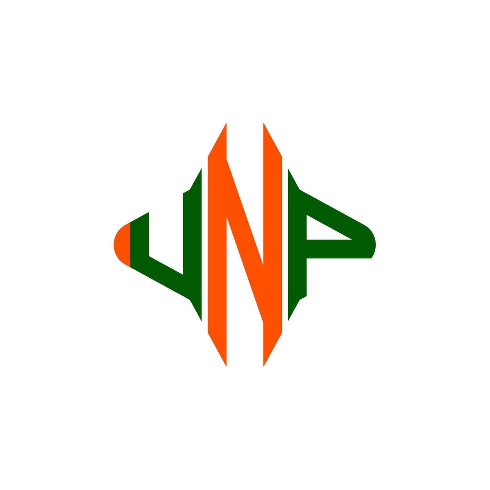 design criativo do logotipo da carta unp com gráfico vetorial vetor