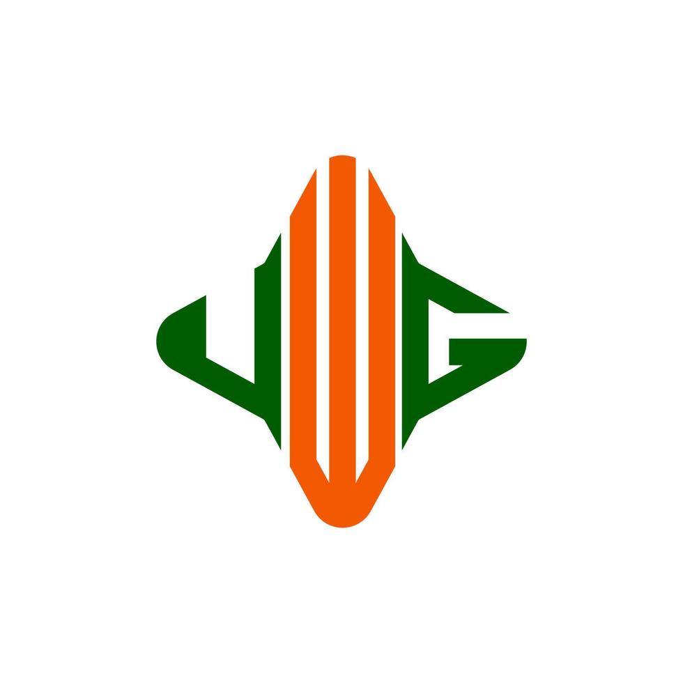 design criativo do logotipo da carta uwg com gráfico vetorial vetor