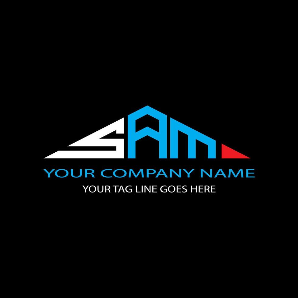 design criativo do logotipo da carta sam com gráfico vetorial vetor