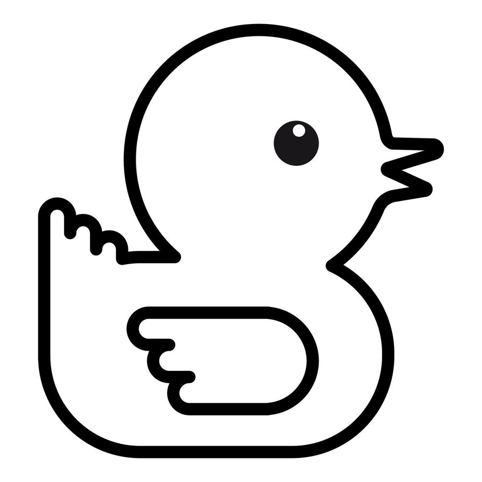 pato. ícone de bebê em um fundo branco, desenho vetorial de linha. vetor