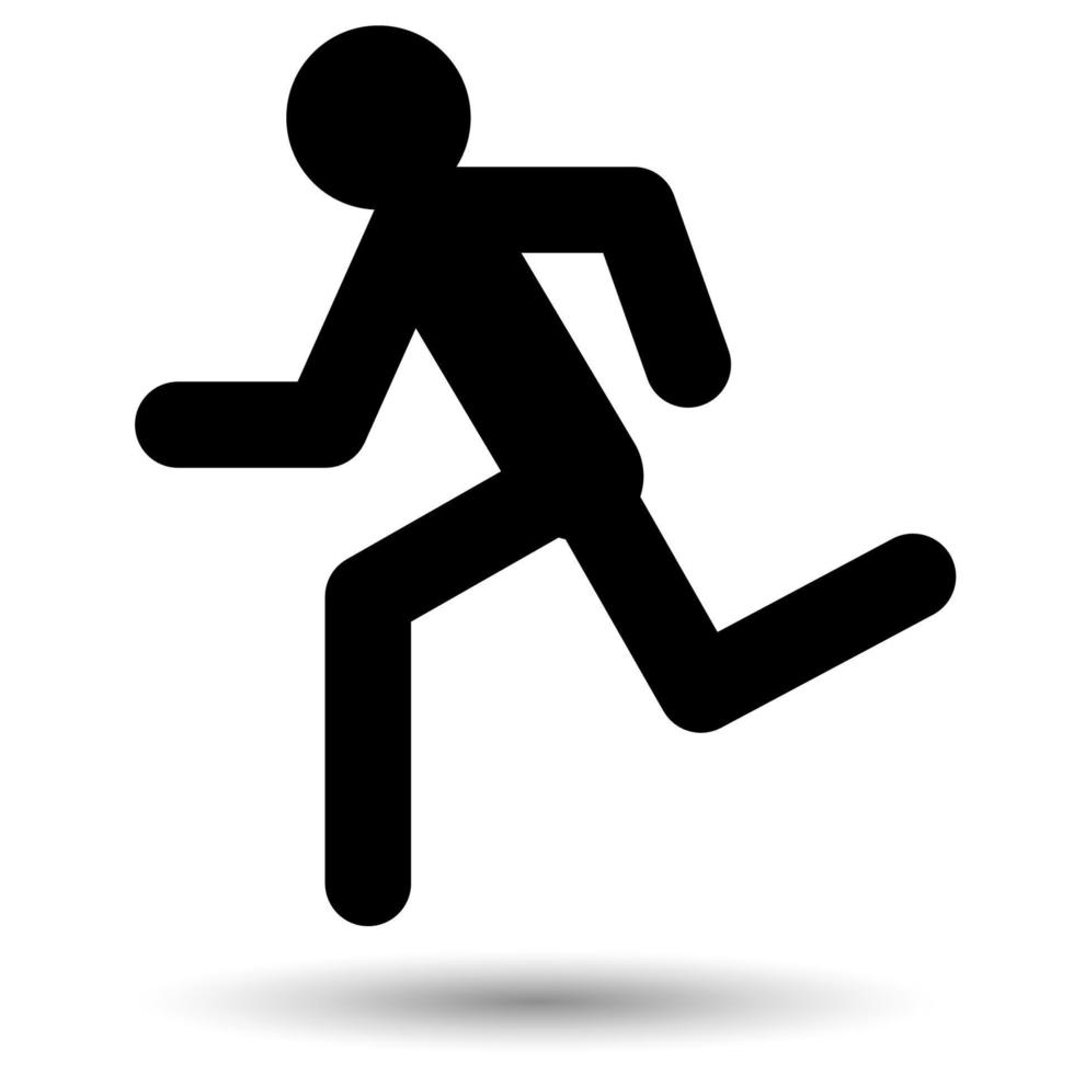 ícone de homem correndo isolado em um fundo branco. vetor