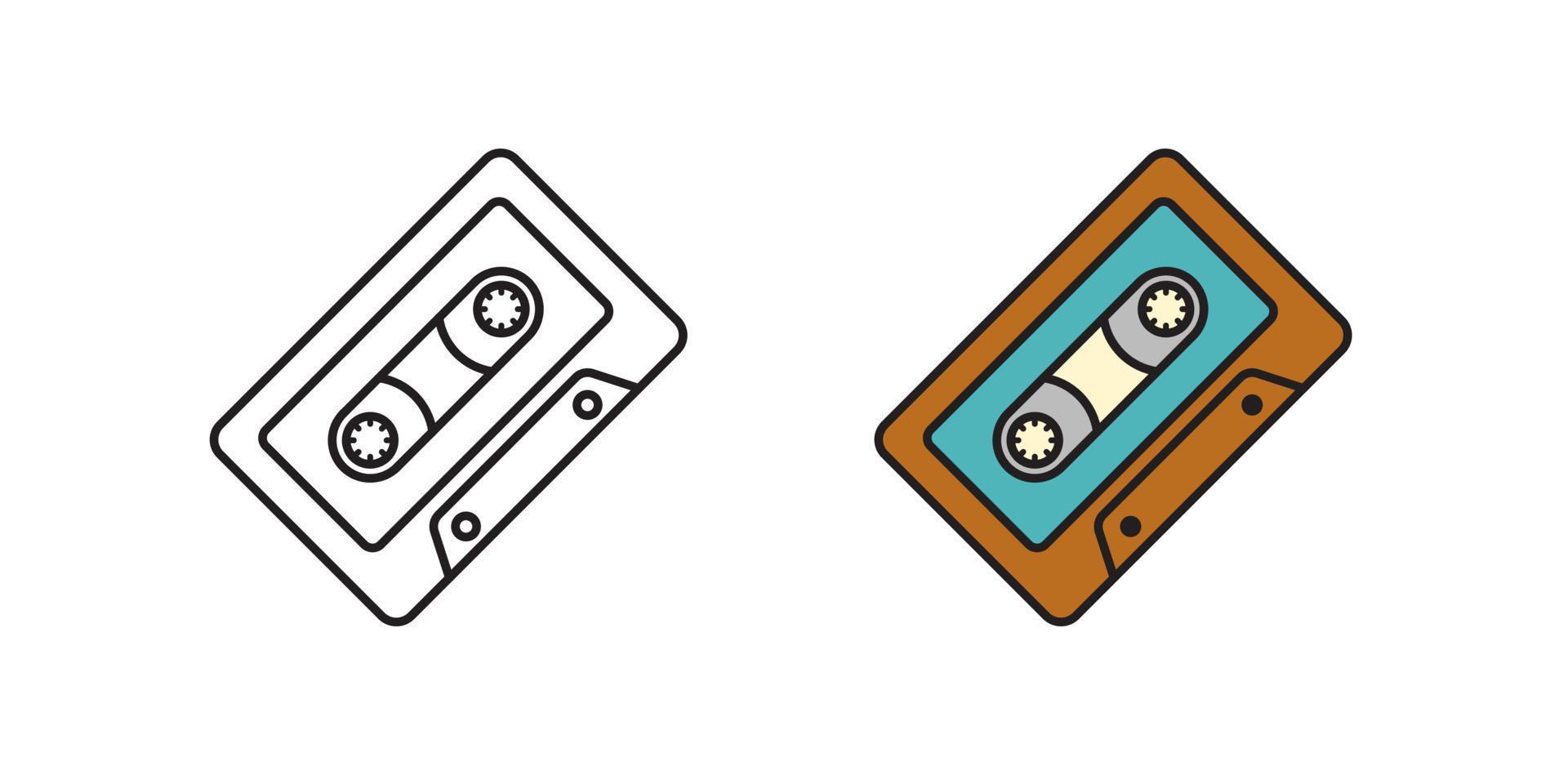 ícone isolado de cassete. estilo linear. projeto plano. ilustração vetorial de elemento simples vetor