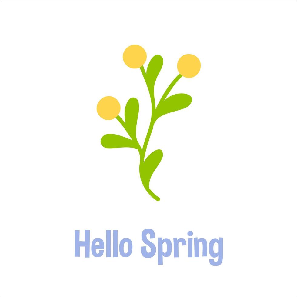 jardinagem e primavera definir elementos desenhados à mão - ramo florescente. para cartão de felicitações, convite para festa, pôster, tag, kit de adesivos. ilustração vetorial vetor