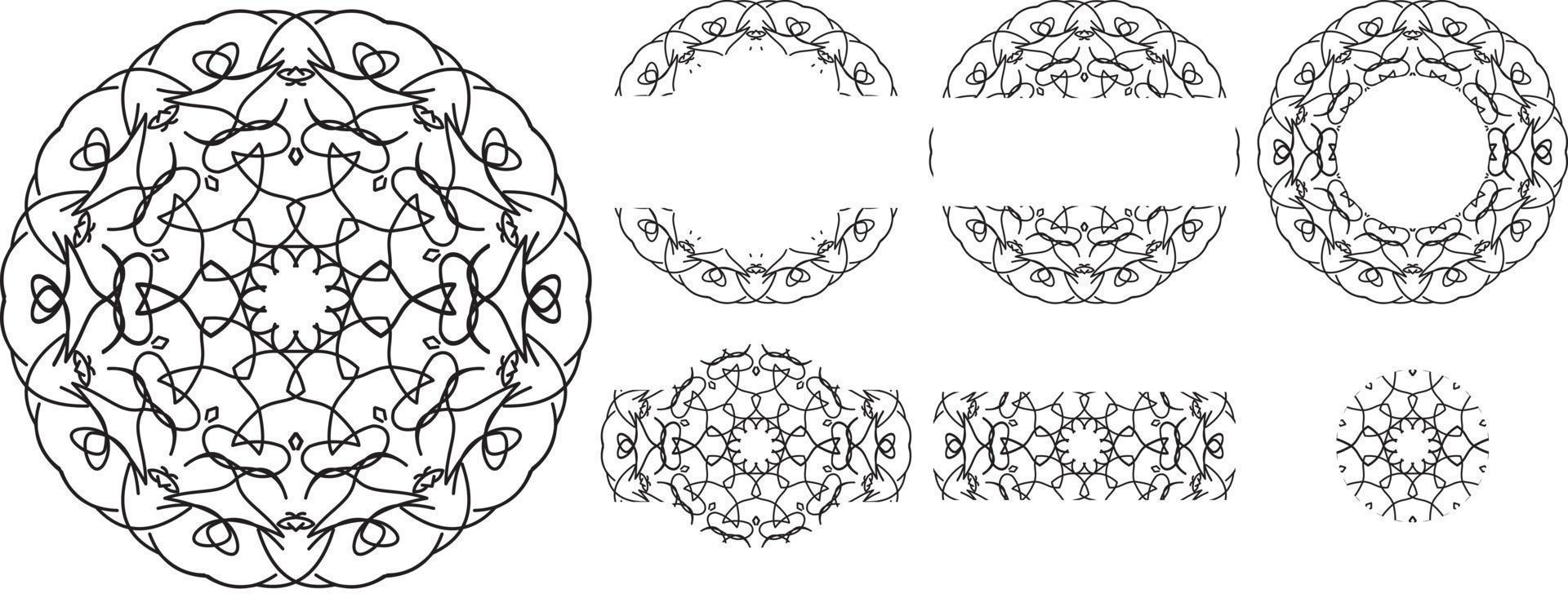 padrão de mandalas para elementos decorativos vintage, ilustração vetorial, página de livro para colorir, design de moda, cartão de visita, convites de casamento, cartões, vales-presente, plano de fundo vetor