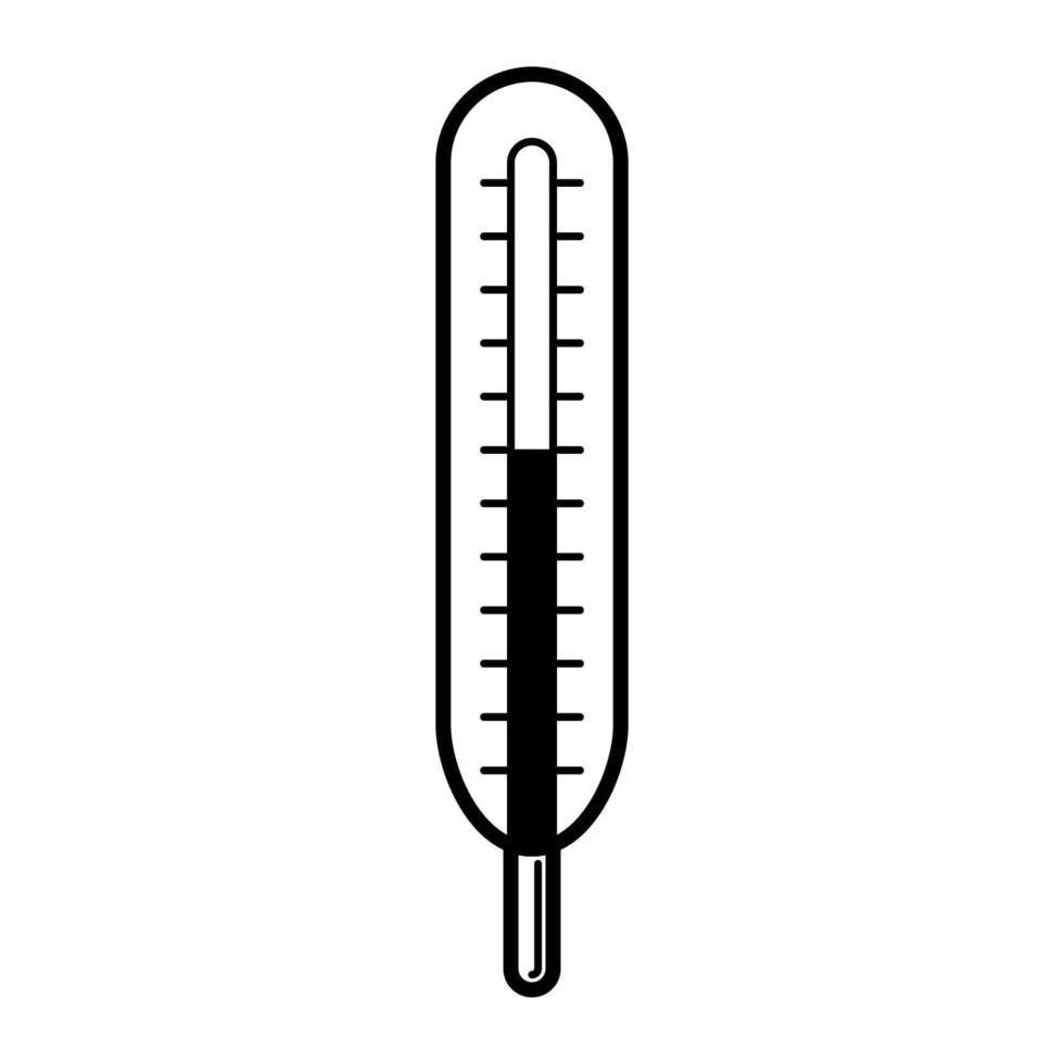 termômetro. ícone de bebê em um fundo branco, desenho vetorial de linha. vetor