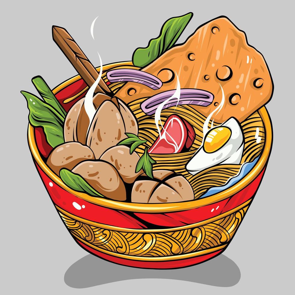 ilustração de macarrão delicioso vetor