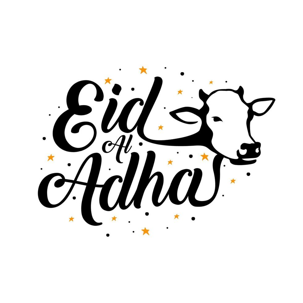 logotipo eid al adha. eid al adha mubarak logotipo vaca vetor