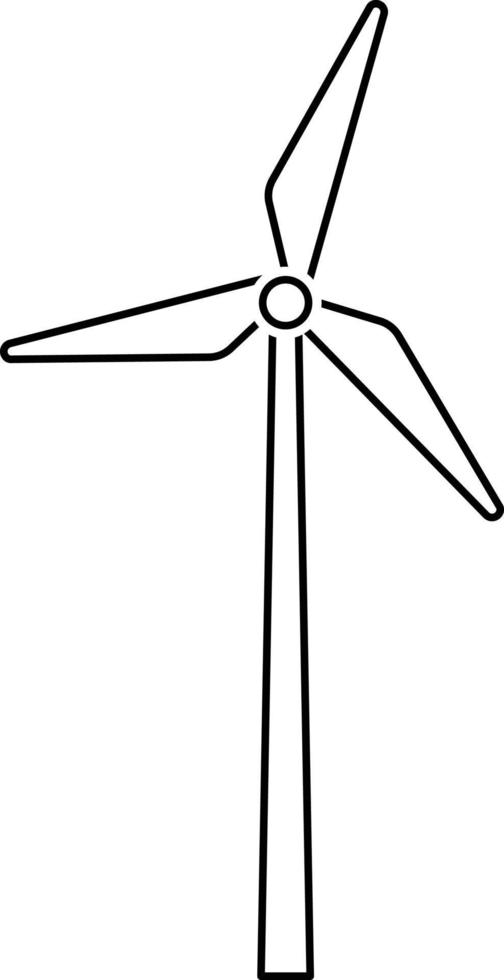 ícone de linha fina de energia eólica isolar no fundo branco. vetor