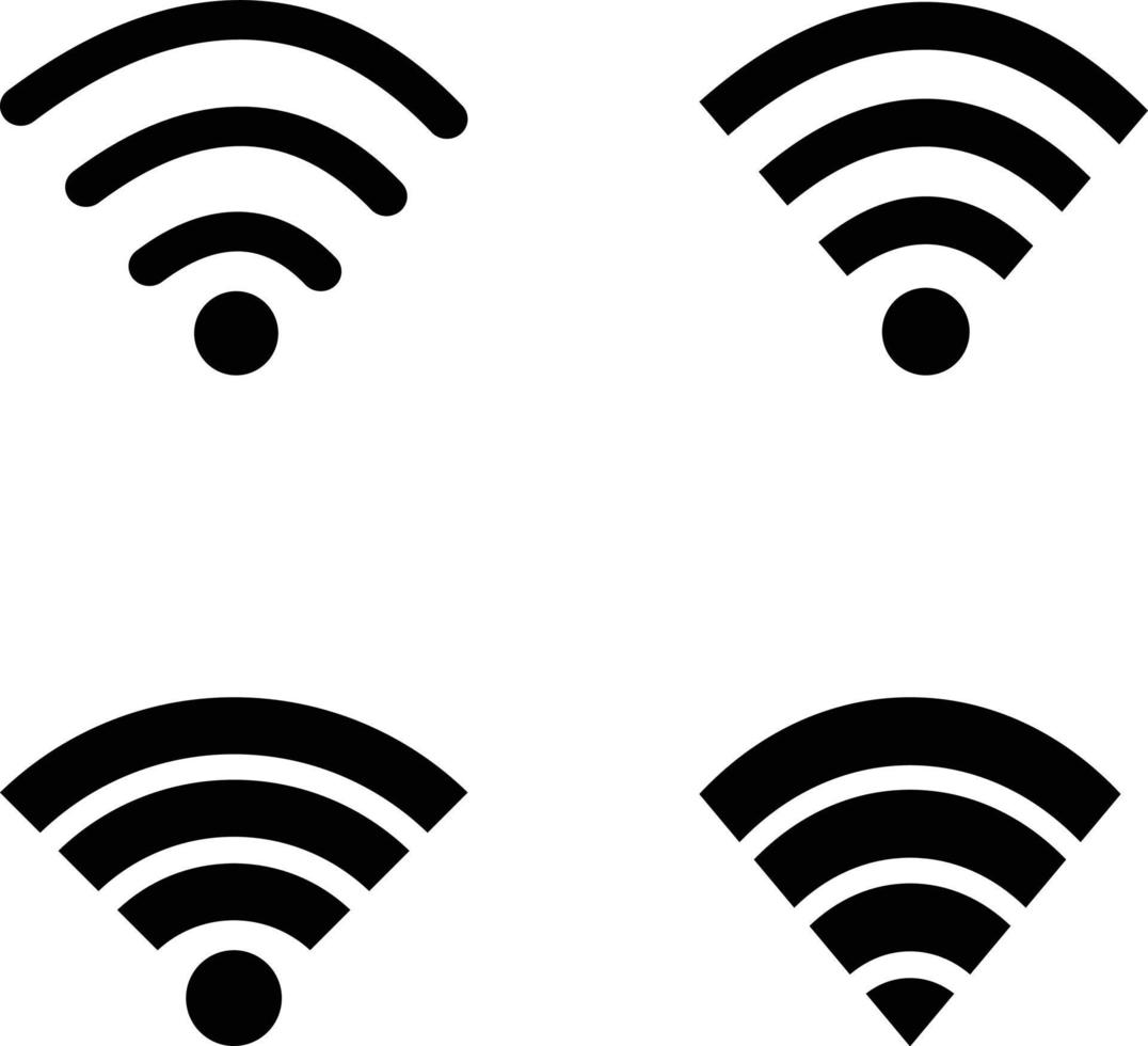 conjunto de ícones wi-fi isolar no fundo branco. vetor