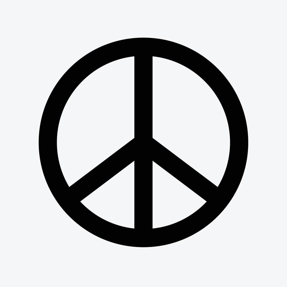 ícone de paz em fundo branco. vetor