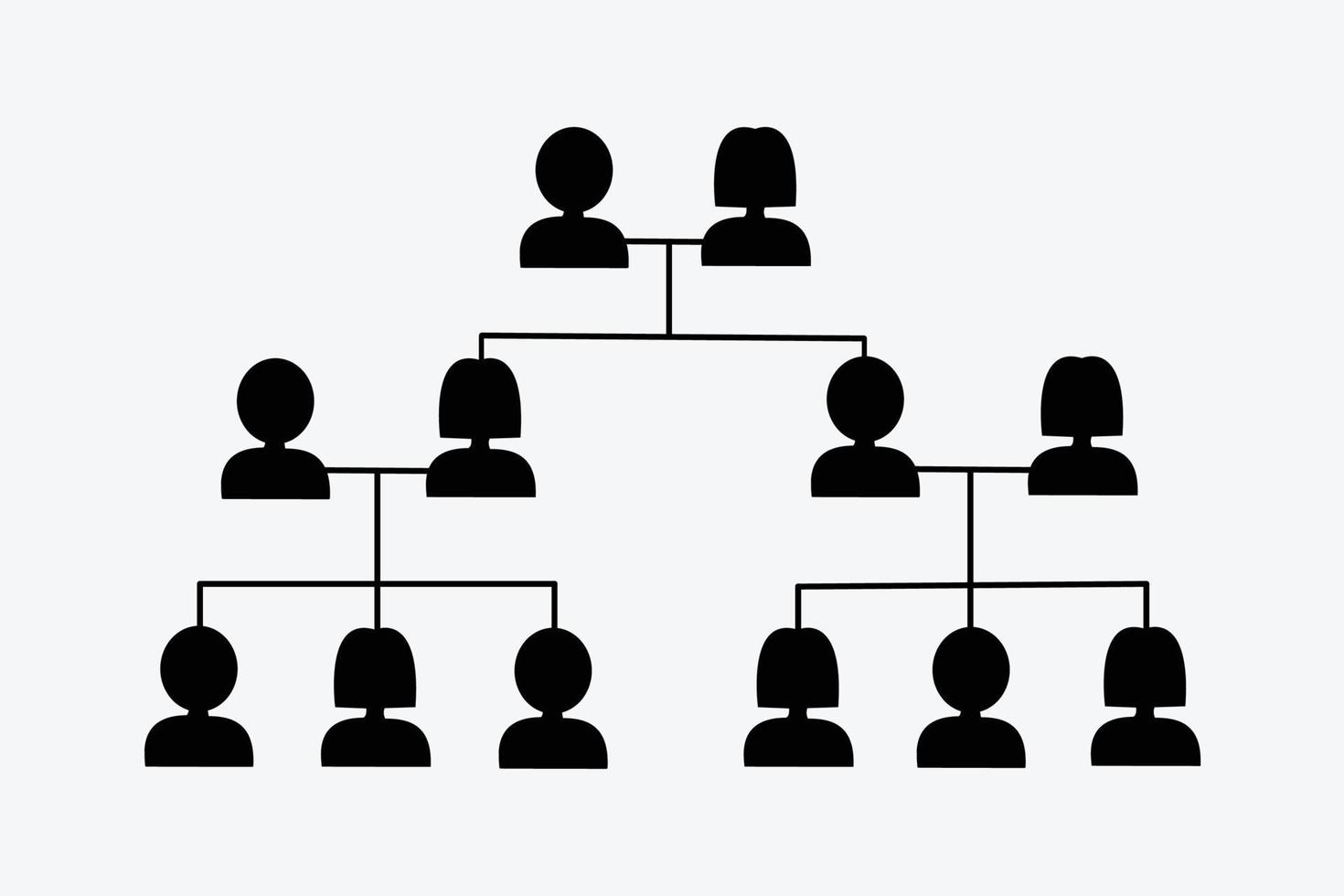 árvores genealógicas isolam no fundo branco. vetor