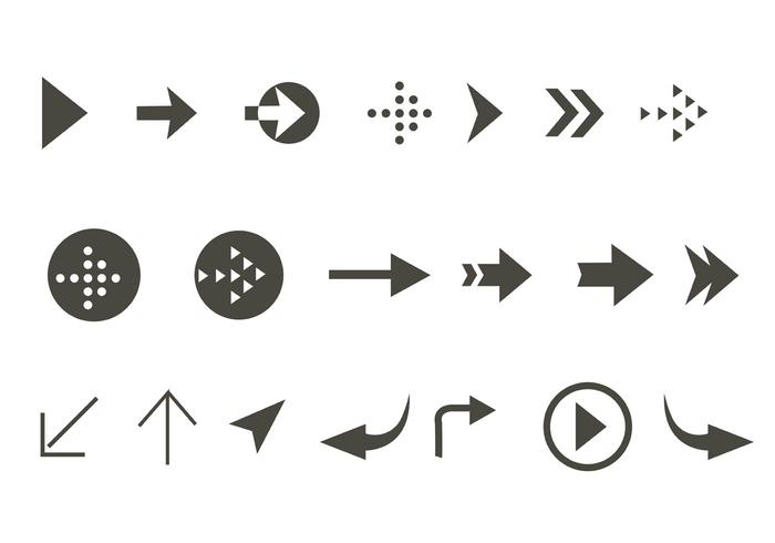 Conjunto de ícones de ícones de seta de vetores grátis