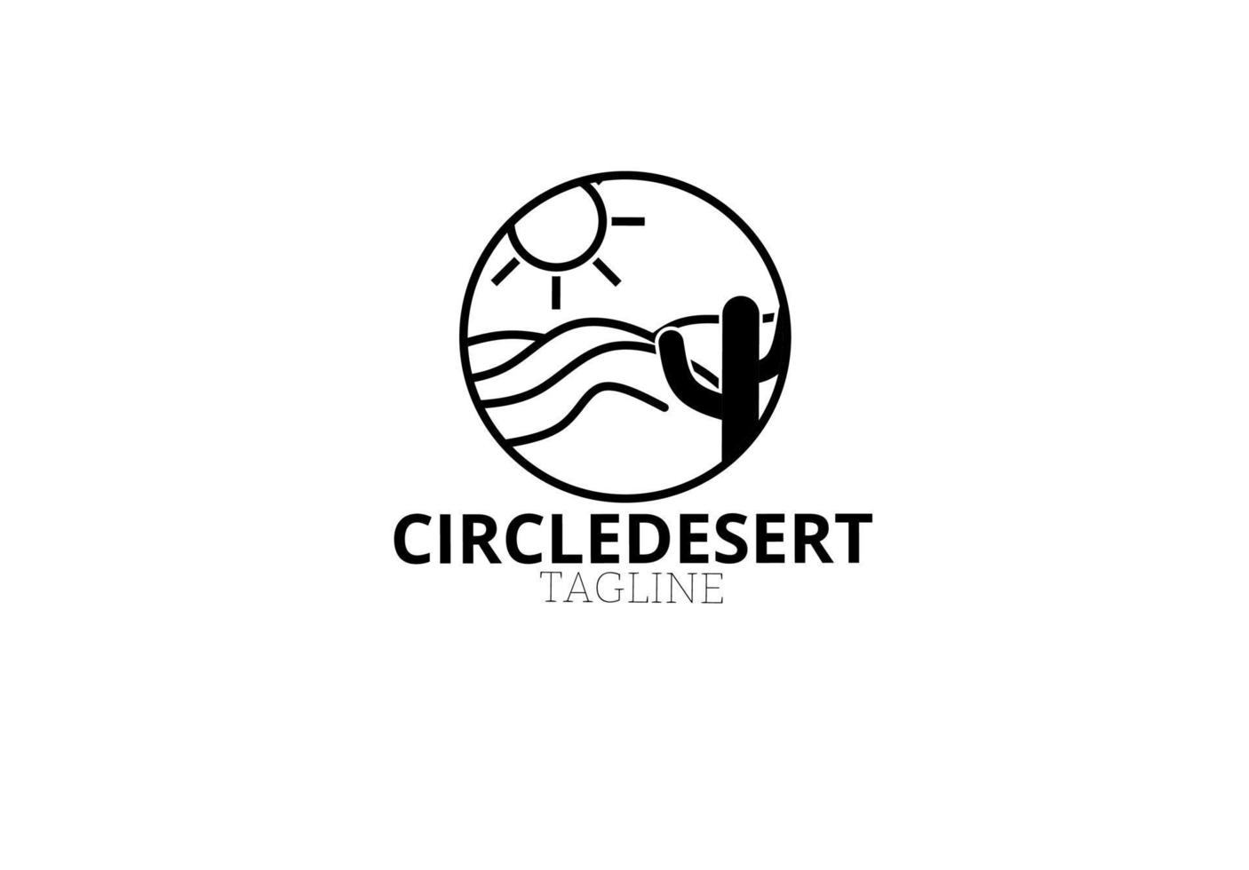 logotipo do deserto de vetor isolado no fundo branco