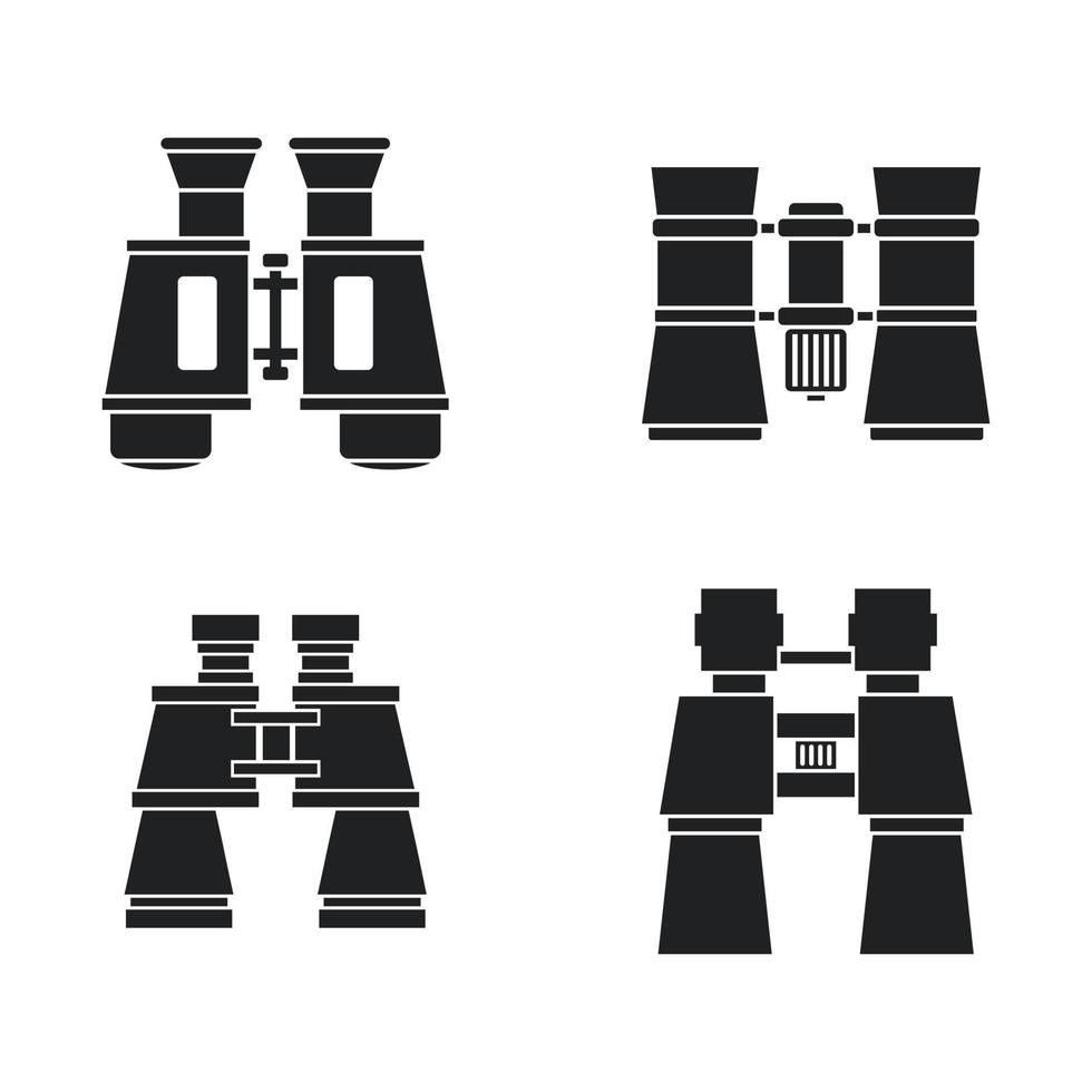 conjunto de ícones de binóculos, estilo simples vetor
