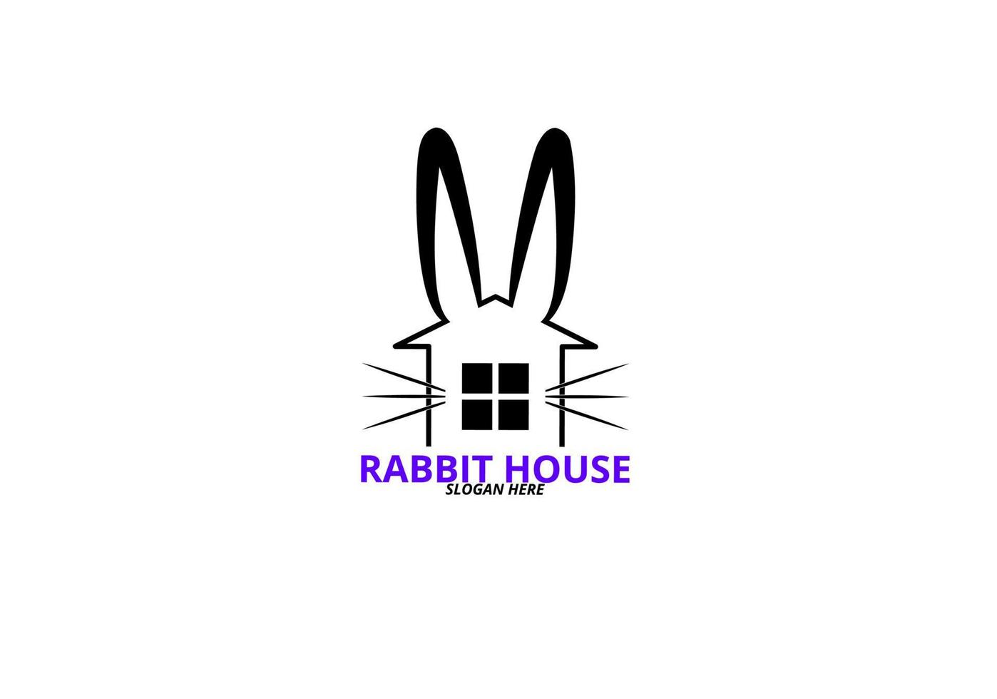 ilustração de logotipo de coelho de casa vetor