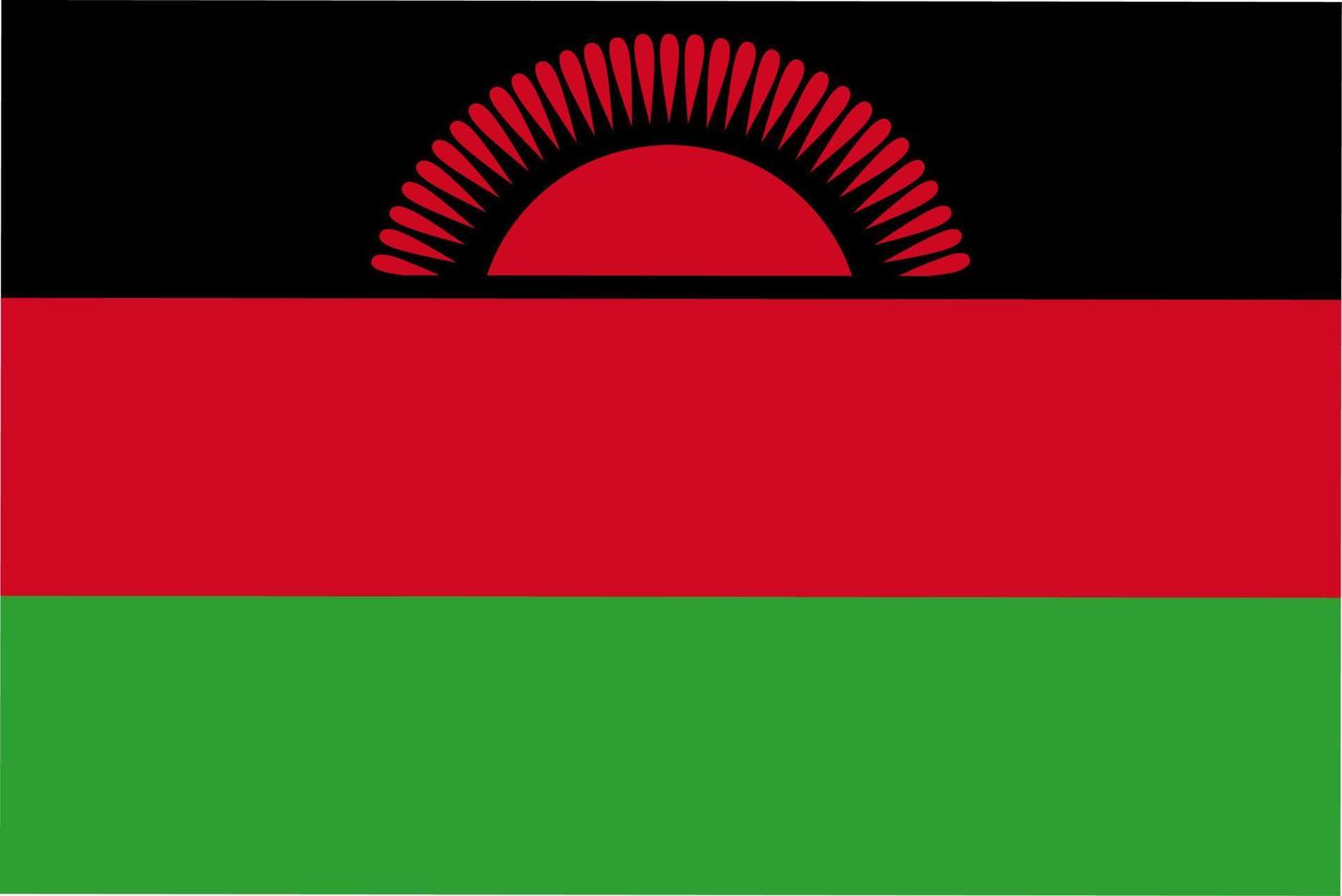 bandeira nacional da república malawi vetor