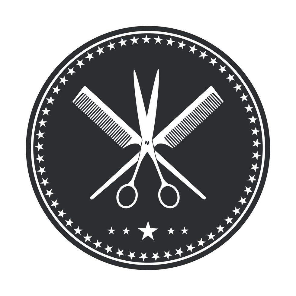 logotipo de barbearia criativa moderna. vetor