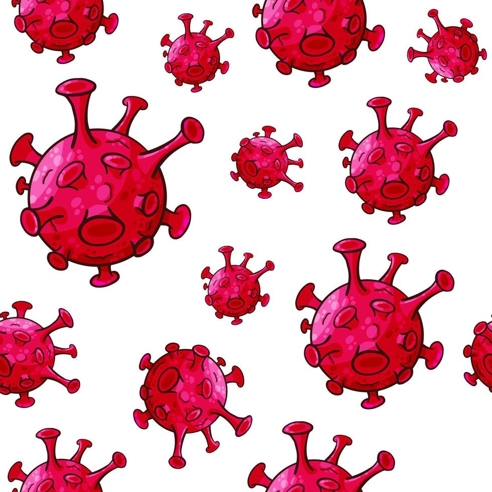ilustração vetorial de estilo de desenho animado padrão sem emenda do vírus da varíola dos macacos vetor